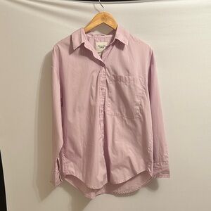 Abercrombie & Fitch Oversized Pink Button Down Shirt